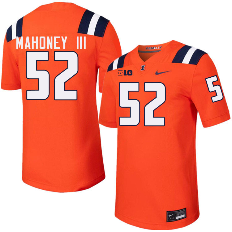 Men #52 Patrick Mahoney III Illinois Fighting Illini College Football Jerseys Stitched-Orange